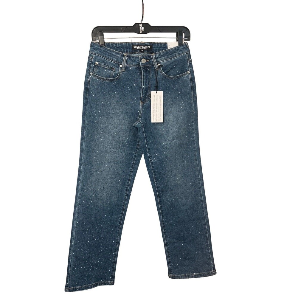 Blue Revival Hailey Starry Night Recycled Mid Rise Ankle Jeans Size 26" NWT